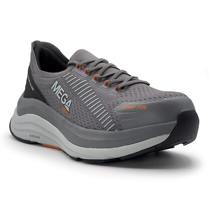 MEGAComfort Men's Ergo Europa Composite Toe Work Shoe Grey/Burnt Orange - MC151