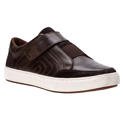 Propet Men's Kade Strap Sneaker Chocolate Leather - MCA043LCHO