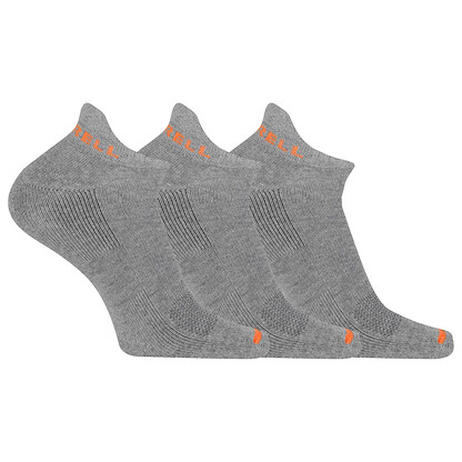 Merrell Unisex Cushioned Cotton No Show Tab Socks Grey Heather (3 pairs) - MEA33566T3B2001-GRAYH