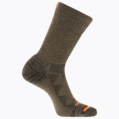 Merrell Unisex Premium Merino Wool Work Crew Socks Brown (1 pair) - MEA33663C1U4001-BROWN