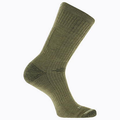 Merrell Unisex Merino Wool Tactical Crew Socks Olive (1 pair) - MEA33668C1B4001-OLIVE