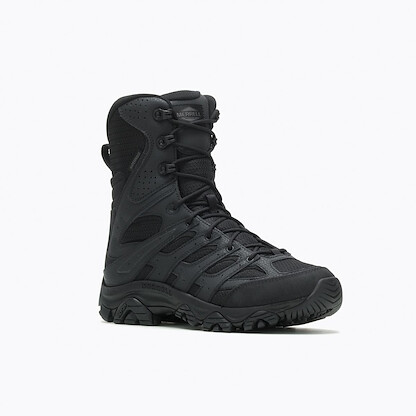 MERRELL WORK Men's 8" Moab 3 Mid Tactical Zip Waterproof Boot Black - J003907