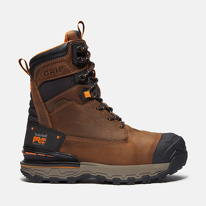 Timberland PRO Men's 8" Boondock Ultralight Composite Toe Insulated WP EH Work Boot Full Grain Leather Medium Brown - TB0A646FEM4