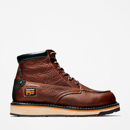 Timberland PRO Men's 6" Gridworks Soft Toe Waterproof Wedge Work Boot Rancher Brown - TB1A1KRQ214