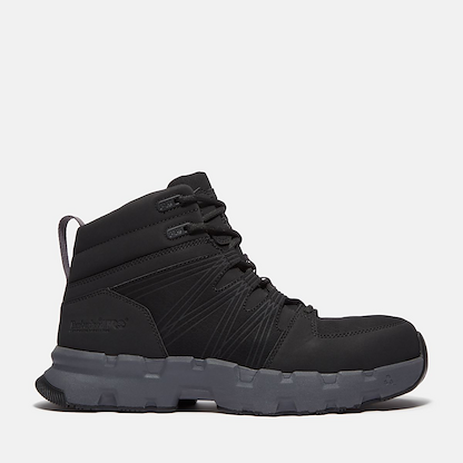 Timberland PRO Men's Powertrain EV Mid Composite Toe ESD Athletic Work Shoe, Blackout - TB0A63K3V96
