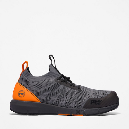 Timberland PRO Men's Radius Knit Composite Toe Athletic Work Shoe Grey/Orange - TB0A2B6X065