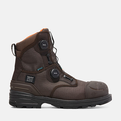 Timberland PRO Men's 8" Magnitude BOA Composite Toe Waterproof PPR Work Boot Dark Brown Ballistic Nylon - TB0A66MKELE