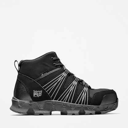 Timberland PRO Men's Powertrain Mid Alloy Toe ESD Work Boot Black - TB1A11QF001