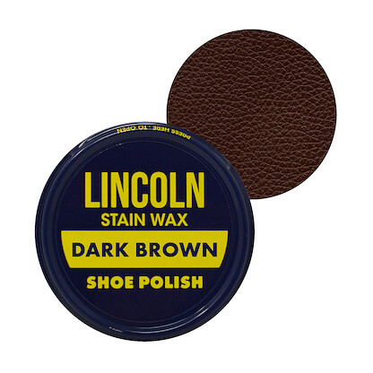 Lincoln Stain Wax Shoe Polish Dark Brown (2.125 fl oz) - LINCOLN-DKBROWN