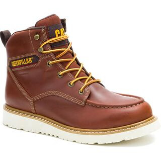 CATERPILLAR Men's Reclaimer Waterproof Full Grain Leather Wedge Work Boot Sudan Brown - P51098