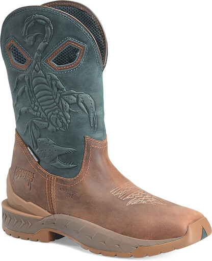 Phantom Rider Men's 11" Burntail Brown/Lagoon Green Composite Toe Pull-On Work Boot - PH6002