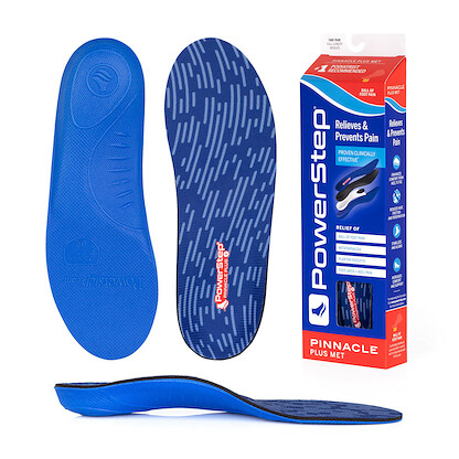 PowerStep Unisex Pinnacle Plus Met Pain Relief Insoles for Metatarsalgia Red/Blue (1 pair) - 5009-01