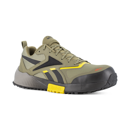 Reebok Work Men's Lavante Trail 2 Composite Toe Trail Running Work Shoe Army Green/Black/Yellow - RB3240