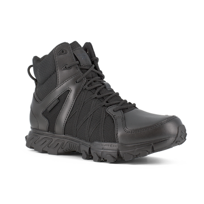 Reebok Work Men's 6" Trailgrip Tactical Soft Toe Waterproof Work Boot with Side Zipper Black - RB3450