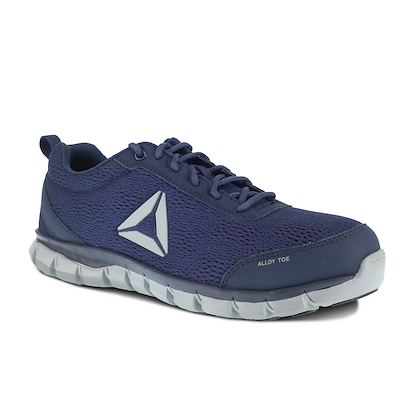 Reebok Work Men's Men's Zprint Alloy Toe ESD Athletic Work Shoe Navy/Grey - RB4100