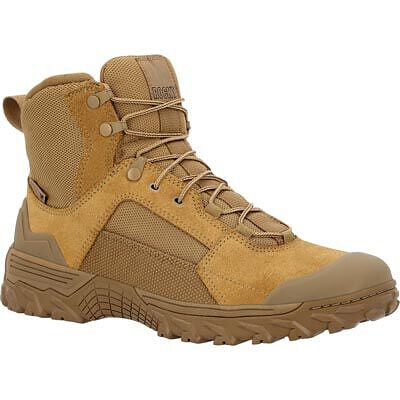 ROCKY WORK Men's 6" Mountain Combat Waterproof Soft Toe Military Boot Coyote Brown - RKC178