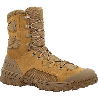 ROCKY WORK Men’s 8” Mountain Combat Waterproof Soft Toe Military Boot Coyote Brown - RKC180
