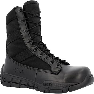 ROCKY WORK Men's C4T 8" Public Service Water Resistant Soft Toe Work Boot Black - RKC182