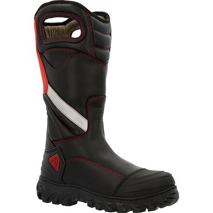 ROCKY Women's 14" Code Red Structure NFPA Rated Waterproof HR EH SR PR Pull-on Composite Toe Fire Boot Black - RKD0092
