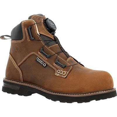 ROCKY WORK Men's 6” Grindstone XTR BOA Waterproof Composite Toe Work Boot Crazy Horse - RKK0493