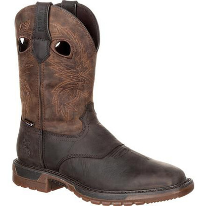 Rocky Men's 11" Original Ride FLX Waterproof Western Boot Dark Brown Crazy Horse - RKW0234
