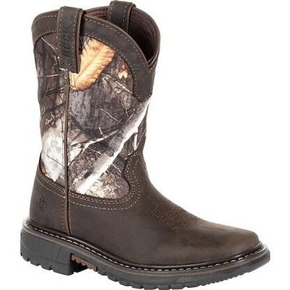 Rocky Unisex Big Kid's 8" Ride FLX Waterproof Western Boot Brown Realtree Camo - RKW0258Y