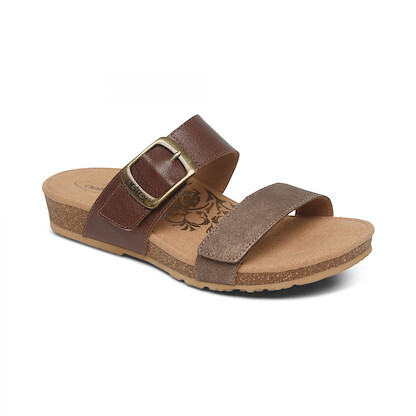Aetrex Women's Daisy Brown Adjustable Slide - SC542W