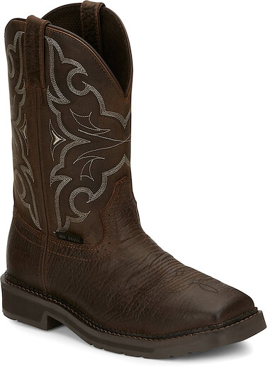 JUSTIN WORK Men's 11" Amarillo Steel Toe Work Boot Aged Brown - SE4313