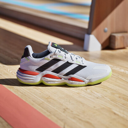 Adidas Men's Stabil 16 Indoor Volleyball Shoes Cloud White/Aurora Metallic/Aurora Plum - JP7273