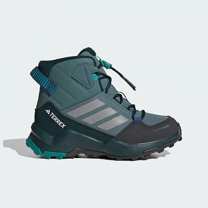 Adidas Unisex Kid's TERREX AX4R MID CLIMAWARM+ Waterproof Hiking Boot Preloved Teal/Matte Silver/Pure Teal - JS2923