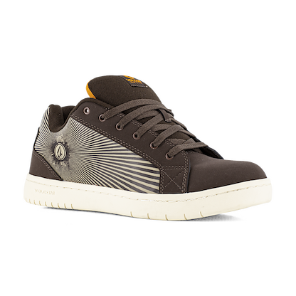 VOLCOM WORKWEAR Men's Stone Op Art Skate Inspired Composite Toe EH Work Shoe Dark Brown/Khaki Stone - VM30507