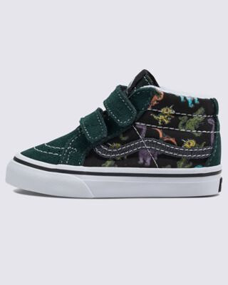 VANS Unisex Toddlers' Sk8-Mid Reissue V Glow Shoe Dino Multi/True White - VN000CQ0BS5