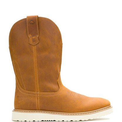 WOLVERINE Men's 10" Bronc Wedge Soft Toe WP Full-grain Work Boot Birch - W250046