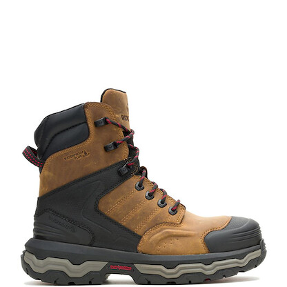 WOLVERINE Men's 8" Alpha Infinity Soft Toe WP Work Boot Full-grain Leather Dark Tan - W250053