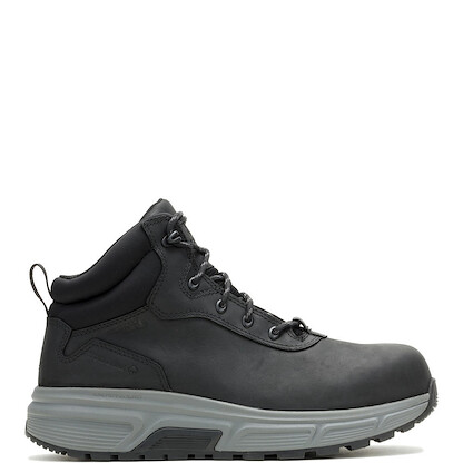 Wolverine Men's Mid Ride Wedge EB Soft Toe WP Full-grain Leather Work Boot Black - W250061