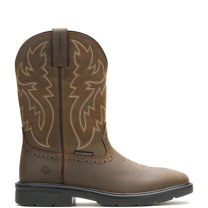 WOLVERINE Men's Rancher Level Soft Toe Western Wellington Work Boot Dark Coffee - W250069