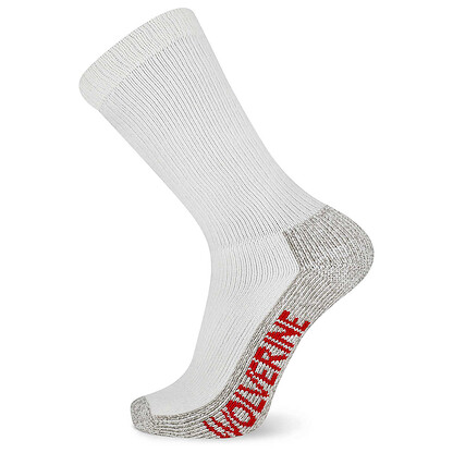 Wolverine Men's Steel-Toe Cotton Crew Socks White (2 pairs)  - WWM40001C2B2001-WHITE