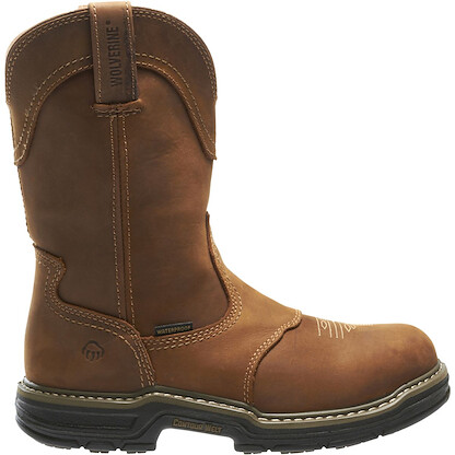 WOLVERINE Men's 10" Anthem Soft Toe Waterproof Wellington Work Boot Brown - W02288