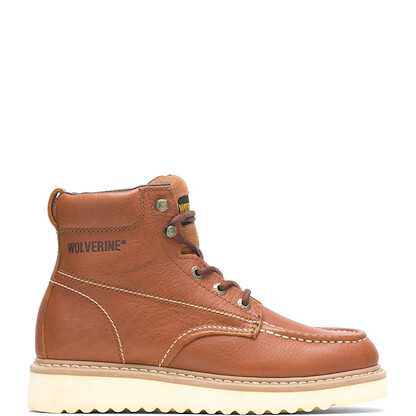 WOLVERINE Men's Moc Toe 6" Soft Toe Work Boot Tan - W08288