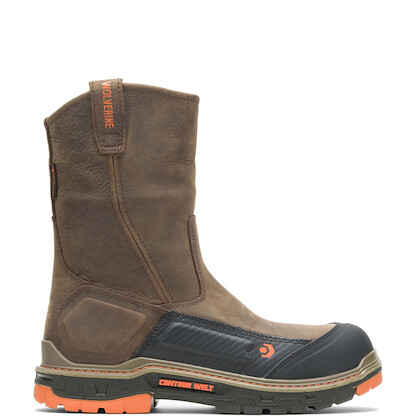 WOLVERINE Men's Overpass 10" CarbonMAX® Wellington Waterproof Composite Toe Work Boot Dark Coffee - W10708