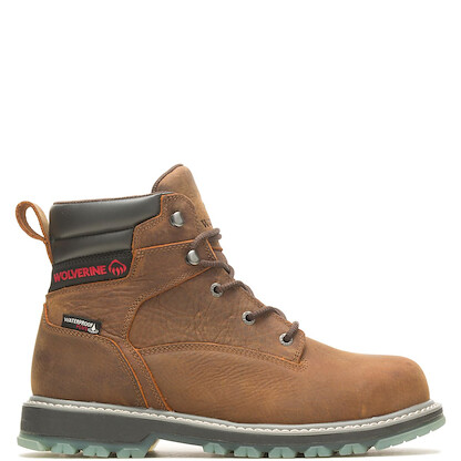 WOLVERINE Men's 6" Floorhand LX Soft Toe Waterproof Work Boot Sudan Brown - W230012