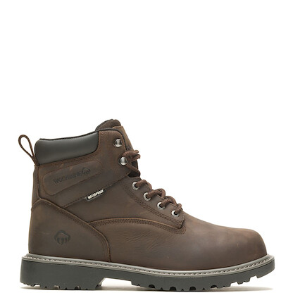 WOLVERINE Men's 6" Floorhand Steel Toe Internal Metatarsal Guard Work Boot Dark Coffee - W231024