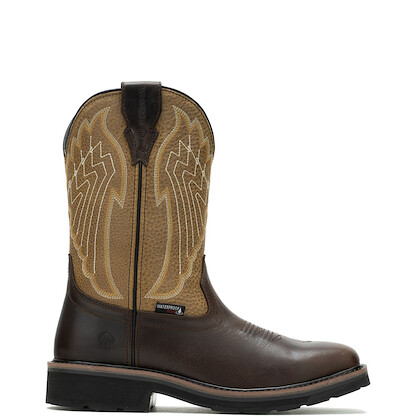WOLVERINE Men's 10" Rancher Eagle Steel Toe Waterproof Work Boot Gravel/Tan - W231122