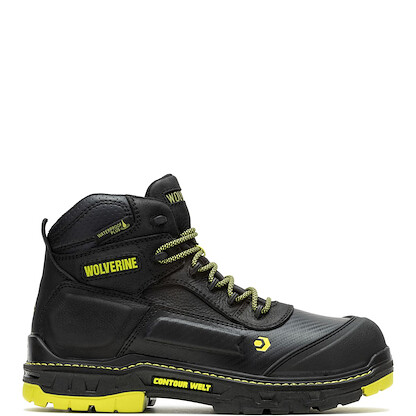 WOLVERINE Men's 6" Overpass CarbonMAX® Composite Toe Work Boot Black/Lime - W241171