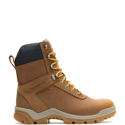 WOLVERINE Men's 8" Vantage Insulated ft. Waterproof HyperRest Soft Toe Full-grain leather Work Boot Full-grain leather Dark Tan - W250065
