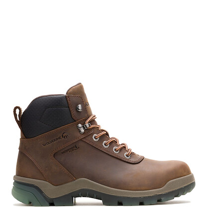 WOLVERINE Men's 6" Vantage HyperRest CarbonMax Composite Toe Waterproof Work Boot Dark Brown - W251010