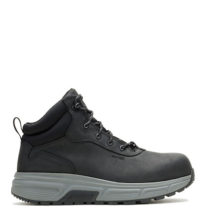 WOLVERINE Men's 6" Ride Performance Wedge Mid CarbonMax® Waterproof EH SR Composite Toe Full-grain Leather Work Boot Black - W251134