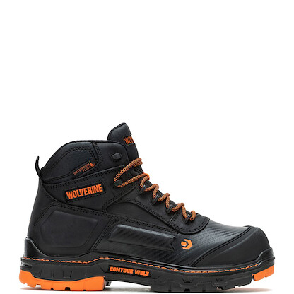 WOLVERINE Men's 6" Overpass CarbonMAX® Composite Toe Work Boot  Black/Orange - W241180