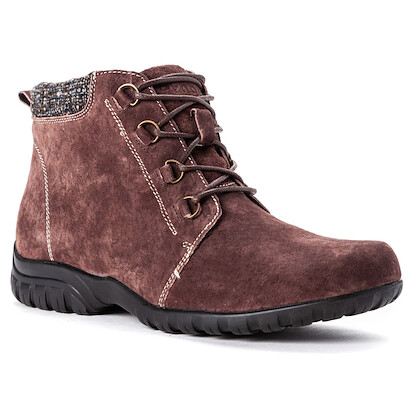 Propet Women's Delaney Ankle Boot Brown Suede - WFV002SBRN