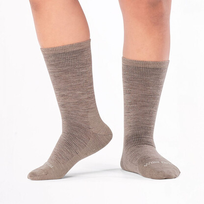 WIDE OPEN SOCKS Men's Solid Lightweight Crew Socks Rye - 9012-RYE